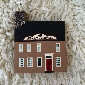 Vintage Cats Meow Village Black Cat Antiques Wooden Building - Faline Jones Dsgn